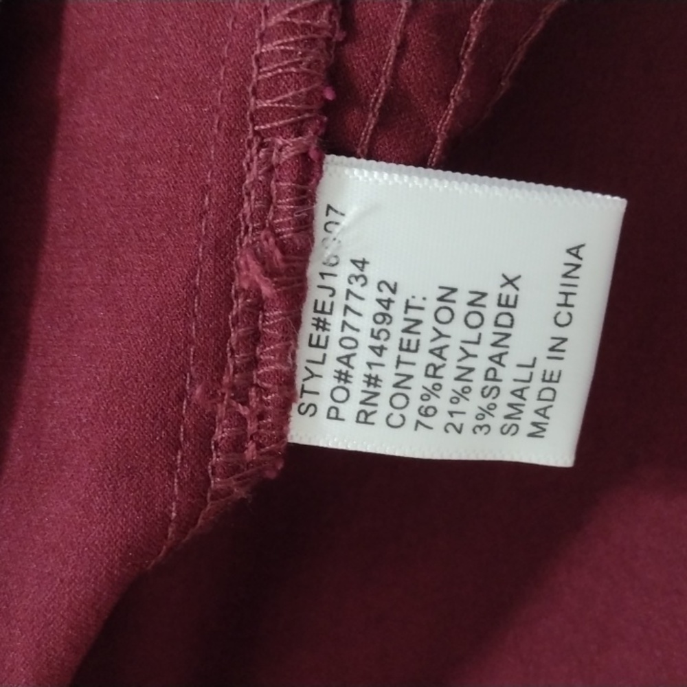Eden Society Burgundy Full Front Zip Utility Jacket Size S - Picture 7 of 12